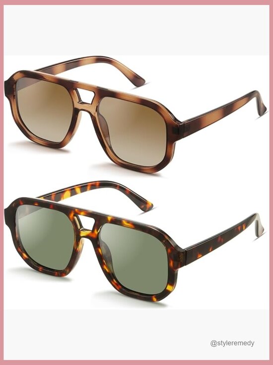 Polarized Square Aviator Sunglasses, Retro UV400 Protection main image 5